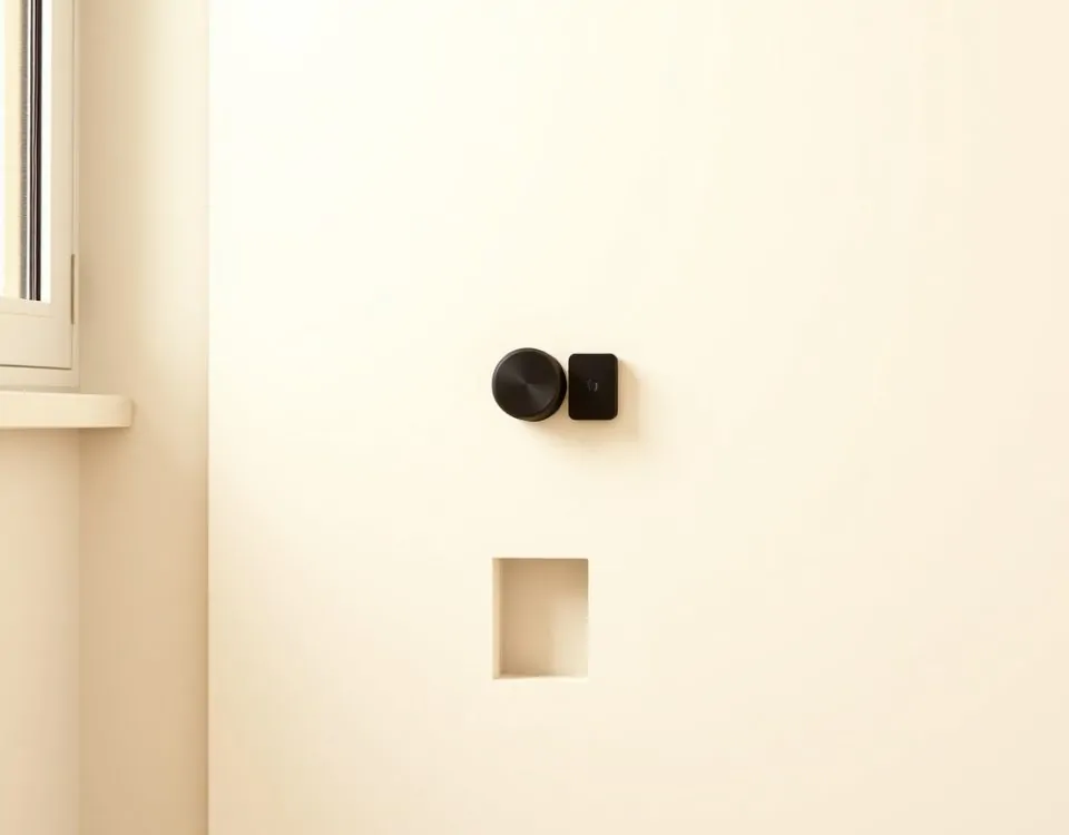 Cerraduras modernas en un panel claro, resaltando la seguridad en el hogar: Cuales son las cerraduras mas recomendadas para aumentar la seguridad en el hogar.